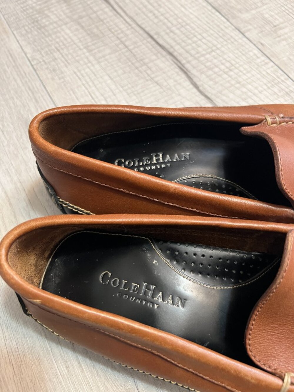 Cole Haan Brown Leather Driving Moccasins Loafers Size 8.5 - Picture 6 of 9